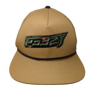 Peezy Snapback Hat Brown OS Adjustable Breathable Embroidered Rope Staunch